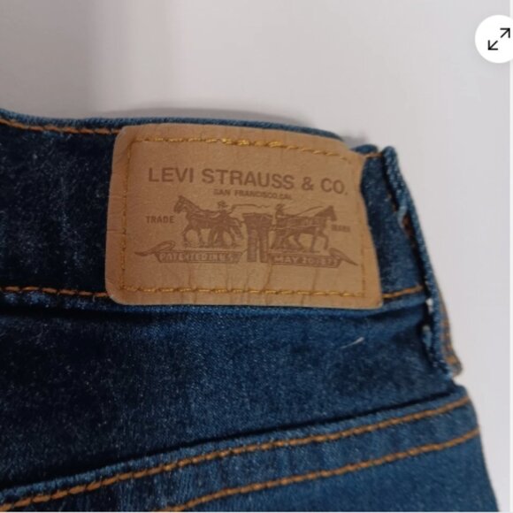 Levi's 505 Straight Leg Jeans Womens 8‎ Short Dark Wash Stretch Denim C24 - Picture 11 of 12